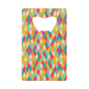 Harlequin patroon kredietkaart flessenopener