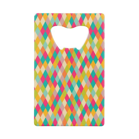 Harlequin patroon kredietkaart flessenopener (Voorkant)