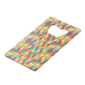Harlequin patroon kredietkaart flessenopener (Achterkant Gekanteld)