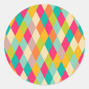 Harlequin patroon ronde sticker