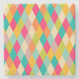 Harlequin patroon stenen onderzetter