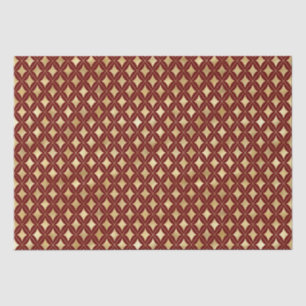 Harlequin Patroon (wijn en goud) Tissuepapier