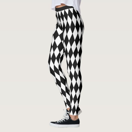 Harlequin Pattern Black en White Leggings (Links)