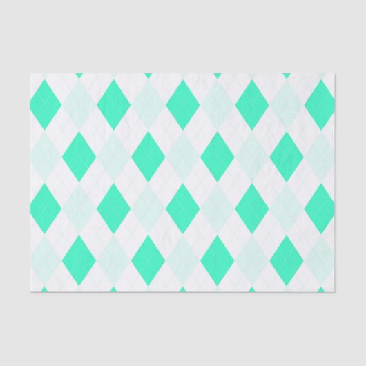 Harlequin Pattern Mint Green Cool Trendy Tissuepapier (Voorkant)