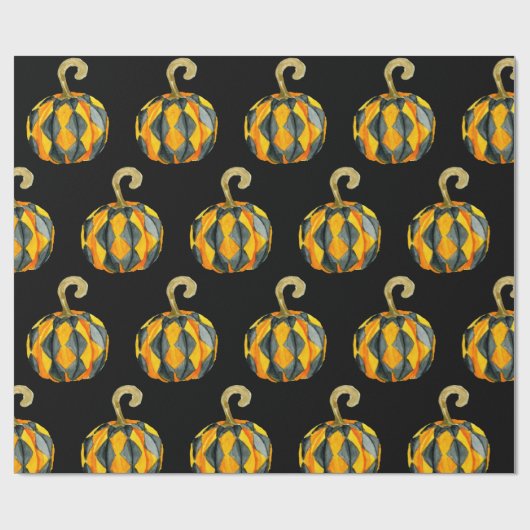 Harlequin Pumpkin Pattern Cadeaupapier (Vlak)