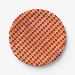 Harlequin Red Vintage Papieren Bordje