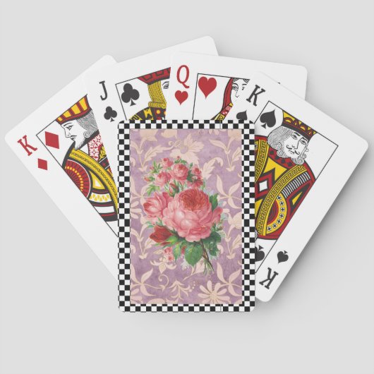  Harlequin Roses Pokerkaarten (Achterkant)