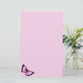 "Harlequin" (roze vlinder) Briefpapier (Staand voorkant)