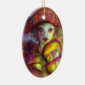 HARLEQUIN SPEELT VIOLIN Venetian Masquerade Keramisch Ornament (Rechts)