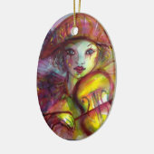 HARLEQUIN SPEELT VIOLIN Venetian Masquerade Keramisch Ornament (Links)