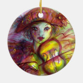 HARLEQUIN SPEELT VIOLIN Venetian Masquerade Keramisch Ornament (Achterkant)