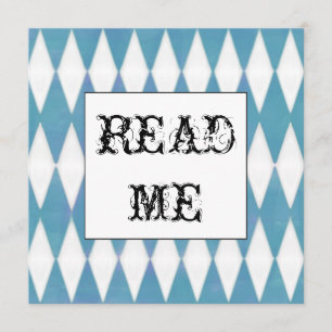 Harlequin Square Alice in Wonderland uitnodiging