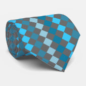 Harlequin Turquoise en Gray Pattern Stropdas (Opgerold)