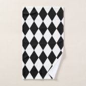 Harlequin, zwart en wit bad handdoek (Handdoek)
