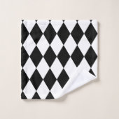 Harlequin, zwart en wit bad handdoek (Wasdoekje)