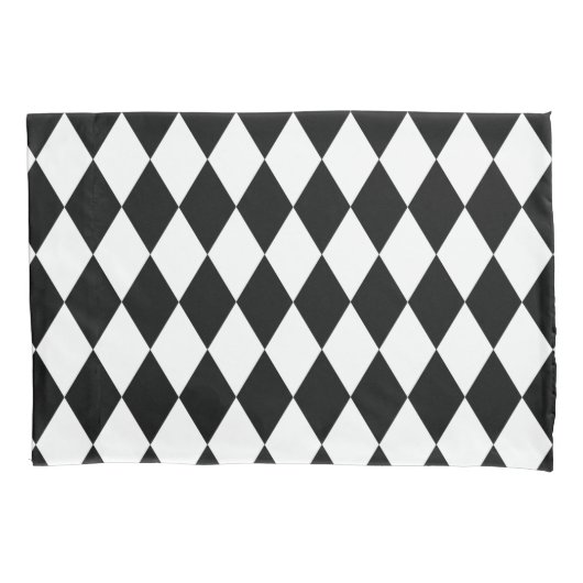 Harlequin, zwart en wit kussensloop (Voorkant-Links)