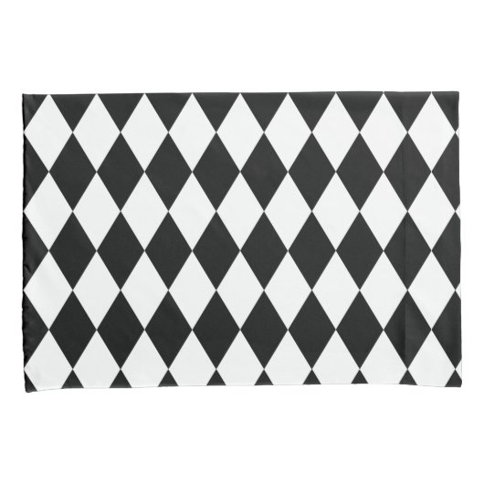 Harlequin, zwart en wit kussensloop (Voorkant-Rechts)