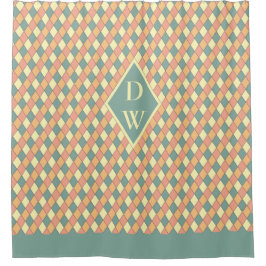 Harlequine Diagonal in Pastels Monogram Douchegordijn