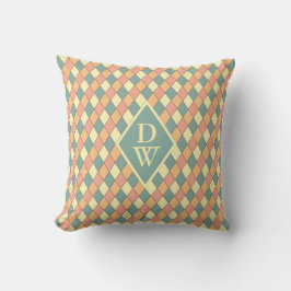 Harlequine Diagonal in Pastels Monogram Kussen