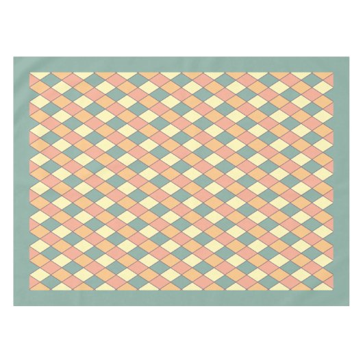 Harlequine Diagonal in Pastels Monogram Tafelkleed (Voorkant (Horizontaal))