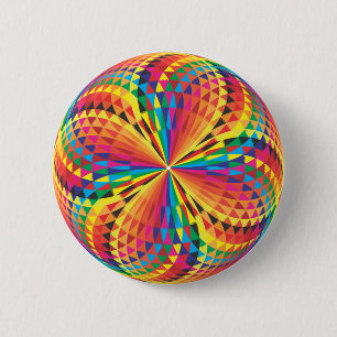 harlequine, optische illusie ronde button 5,7 cm