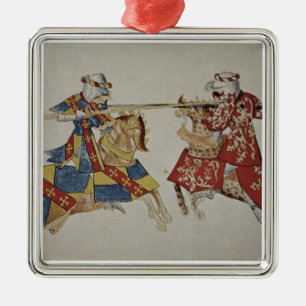 Harley 4205 f.366 Jousting Knight, c.1445 (vellum) Metalen Ornament