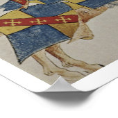 Harley 4205 f.366 Jousting Knight, c.1445 (vellum) Poster (Hoek)