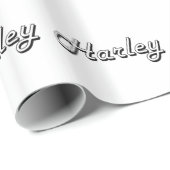Harley Classic Retro Name Design Cadeaupapier (Rol Hoek)