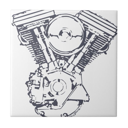 Harley Evolution V-Twin Tegeltje (Voorkant)