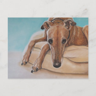 Harley Greyhound Dog Art Briefkaart