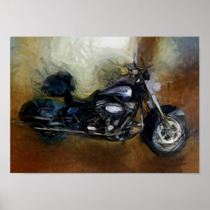 Harley Motorcycle Art Poster