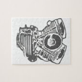 Harley Panhead Engine Tekening Legpuzzel (Horizontaal)