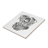 Harley Panhead Engine Tekening Tegeltje (Zijkant)
