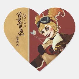 Harley Quinn Bombshells Pinup Hart Sticker