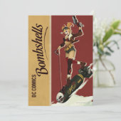 Harley Quinn Bombshells Pinup Kaart (Staand voorkant)