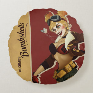 Harley Quinn Bombshells Pinup Rond Kussen