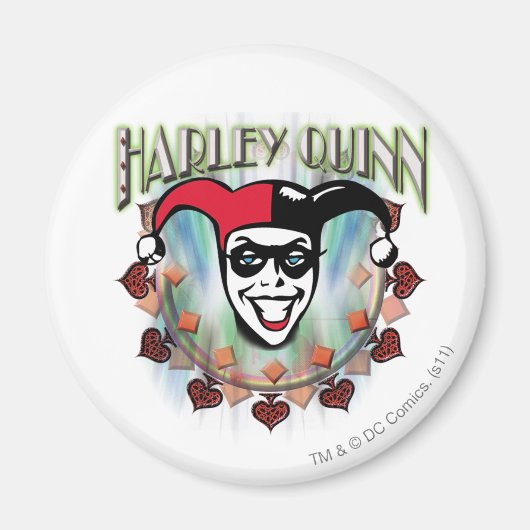 Harley Quinn - Face en Logo Magneet (Voorkant)
