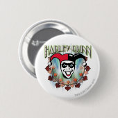 Harley Quinn - Face en Logo Ronde Button 5,7 Cm (Voorkant /achterkant)