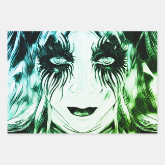 Harley Quinn geïnspireerde Hellequin Gothic Girl Inpakpapier Vel