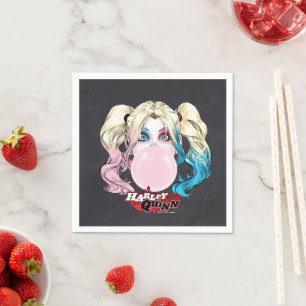 Harley Quinn Girls Chalkboard Birthday Servet