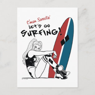 Harley Quinn - Laten we gaan surfen Briefkaart
