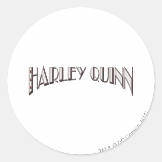 Harley Quinn - Logo Ronde Sticker (Voorkant)