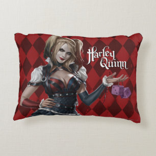 Harley Quinn met Fuzzy Dice Decoratief Kussen