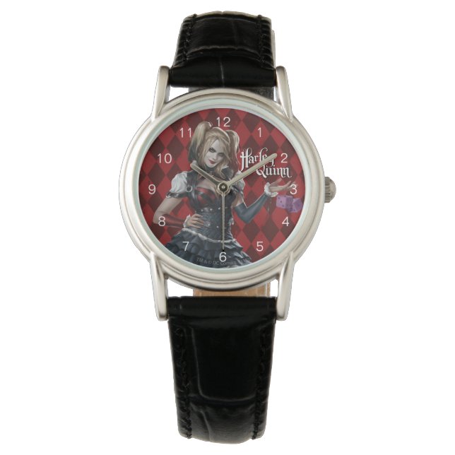 Harley Quinn met Fuzzy Dice Horloge (Voorkant)
