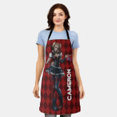 Harley Quinn met Fuzzy Dice Schort (Gedragen)