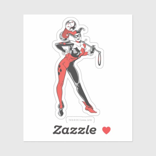 Harley Quinn met Mallet Sticker (Vel)