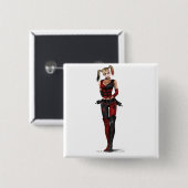 Harley Quinn Vierkante Button 5,1 Cm (Voorkant /achterkant)