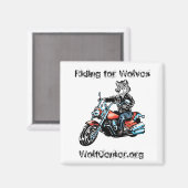 Harley Wolf Square Magnet Magneet (Voorkant / Achterkant)