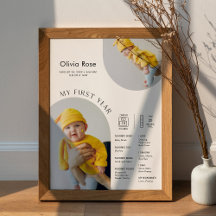 HARLOW 1st Birthday Milestone Infografisch 18x24