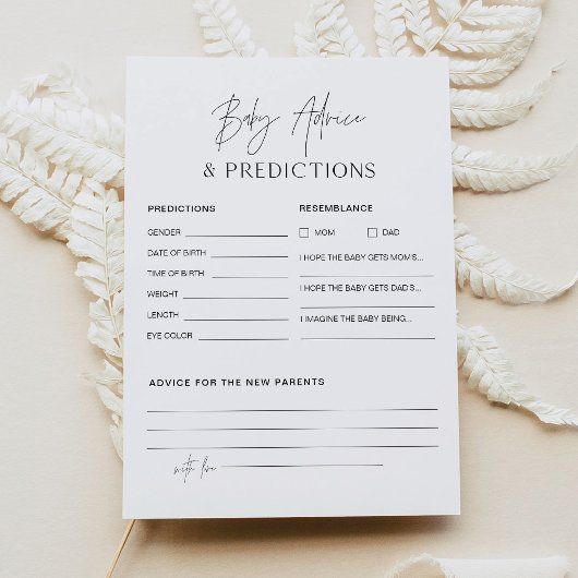 HARLOW Baby shower Advice and Predications Kaart